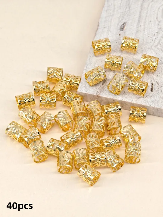 40pcs%20Gold%20Dreadlock%20Locs%20Accessories%20For%20Hair,%20Hair%20Jewelry%20For%20Braid%20Hair%20Rings%20For%20Women%20And%20Girls,%20Adjustable%20Cuffs%20Braiding%20-%20Image%206
