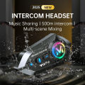 Y12 Pro Motorcycle Helmet Bluetooth Headset Intercom Distance 500M IP56 Dust And Waterproof Voice Assistant Mixing Music Sharing. 