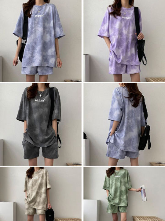 Women%20T-Shirt%20Shorts%20Suit%20Set%20Casual%20Tie%20Dye%20Loose%20Tshirt%20and%20Wide%20Leg%20Middle%20Shorts%20with%20Pockets%20Female%20Soft%20Summer%20Shorts%20Sets%20-%20Image%203