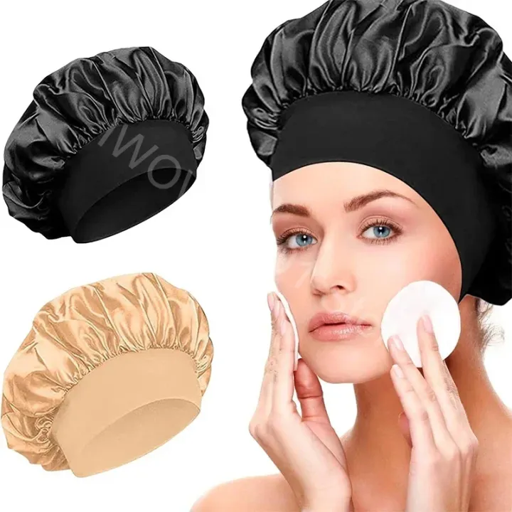 New%20Women's%20Satin%20Solid%20Wide-brimmed%20Sleeping%20Hat%20Unisex%20Head%20Wrap%20Elastic%20Band%20Cap%20Hair%20Care%20Bonnet%20Night%20Hat%20bonnet%20de%20nuit%20-%20Image%205