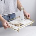 washroom wash storage rack cosmactic storage rack storage baskit desktop marble storage tray party cake tray dessert plate. 