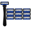 6-Layer Razor Head Manual Shaver , Stainless Steel Classic Double Edge Blade Razor Safety Shaving Beard Moustache Manual Shaver.