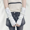New Year Christmas Gift Red Knitted Arm Sleeves Girls Warm Sweet Fingerless Gloves. 