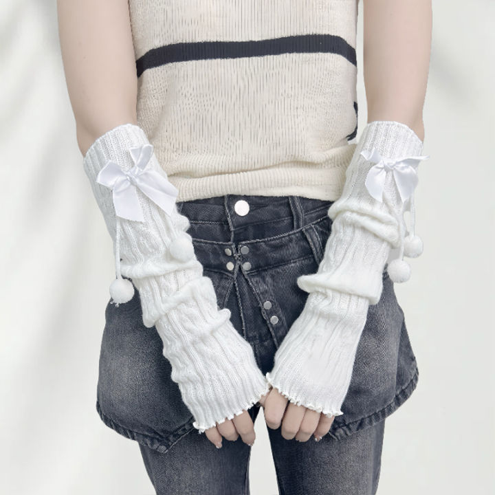 New%20Year%20Christmas%20Gift%20Red%20Knitted%20Arm%20Sleeves%20Girls%20Warm%20Sweet%20Fingerless%20Gloves%20-%20Image%202