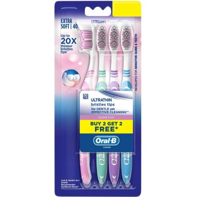 Oral-B Ultrathin Sensitive Toothbrush Buy 2 Get 2 Free (Extra Soft)