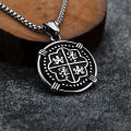 Spanish Treasure Map Personalized Shield Men's Pendant Stainless Steel Men's Jewelry. 