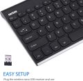 Arteck 2.4G Wireless Keyboard Stainless Steel Ultra Slim Rechargeable - HW086. 