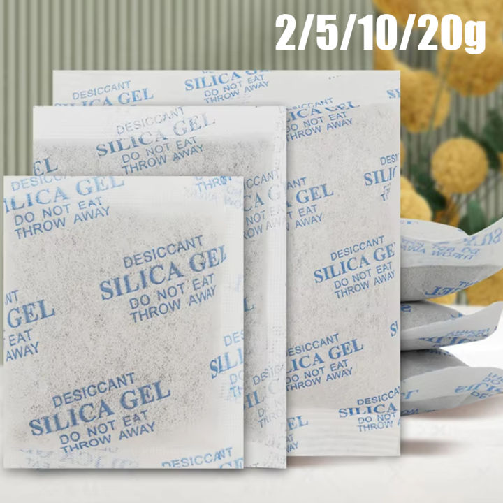 5/10/20g Food-Grade Silicone Drying Pack Non-Toxic Moisture Absorber for Kitchen Wardrobe Clothing Dryer Food Dehumidifying Bag