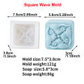 Hexagonal Embossed Flower Soap Mold 3D Round Flower Scented Candle Mold DIY Floral Designs Square Soap Plaster Mold Home Decor. 