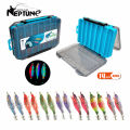 New 14pc Webfoot Octopus Egi Fishing Lure Squid Jig Egi Hook Artificial Bundled Luminous Cuttlefish Bait Wood Shrimp for Fishing. 
