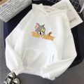 TOM AND JERRY Tag Print Kangaroo Hoodie huddy Pocket Drawstring Casual Pullover Hodie Clothing Long Sleeves Export Quality Huddie Winter Wear Smart Fit Hoody For Men Boys and Women Girls. 