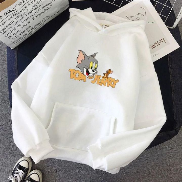 TOM AND JERRY Tag Print Kangaroo Hoodie huddy Pocket Drawstring Casual Pullover Hodie Clothing Long Sleeves Export Quality Huddie Winter Wear Smart Fit Hoody For Men Boys and Women Girls