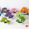 Artificial Plants Bonsai Small Tree Flowers Potted Ornaments Pot Fake Plant For Hotel Home Room Table Decoration Garden Decor. 