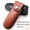 High Quality Brown Flashlight Case Camp Outdoor Carry Belt Loop Case Knife Sheath Holster Leather Sheath Holder Fold Knife Tool. 