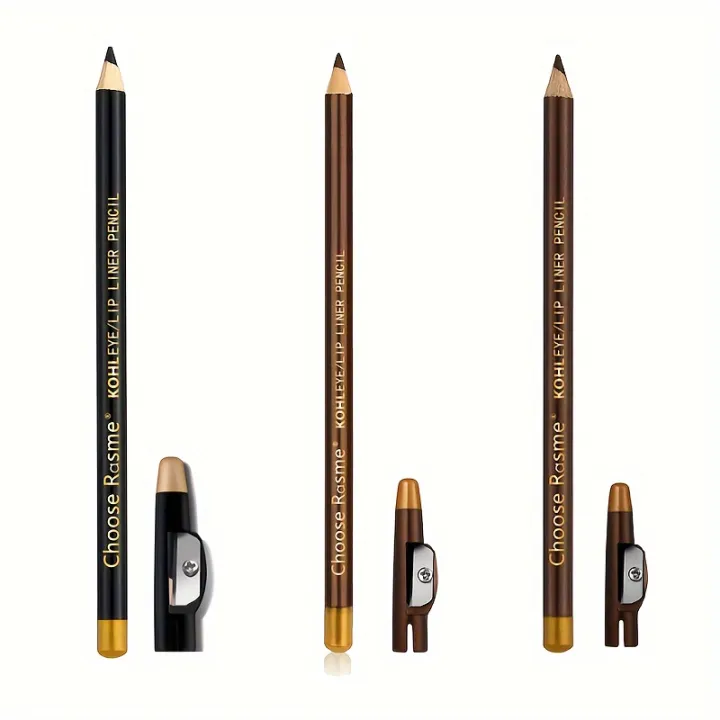 3pcs%20Eyebrow%20Pencil%20Eyeliner%20lip%20pencil%20Natural%20makeup%20Long-lasting%20Black%20dark%20coffee%20light%20coffee%20with%20pencil%20ener%20-%20Image%207