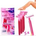 Original MAX Daily Touch Lady Razor - 5 Piece Bikini Razor Set for Women - Effortless Hair Removal with Double Blades - Safety and Precision in a Mini Shaving Razor. 