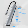 USB C Hub to 4K HDMI-compatible USB 3.0 2.0 Type C Charging SD TF Card Reader Dock for MacBook iPad Samsung S21 Dex TV Mouse. 