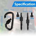 4Pcs Aluminum Alloy D-Ring Carabiner Hammock Hook Hook Organizer Shopping Bag Clip Hook for Outdoor Hiking Travel Backpack. 