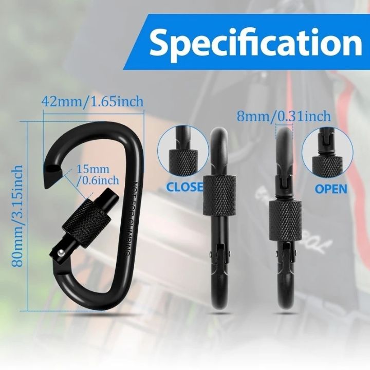 4Pcs%20Aluminum%20Alloy%20D-Ring%20Carabiner%20Hammock%20Hook%20Hook%20Organizer%20Shopping%20Bag%20Clip%20Hook%20for%20Outdoor%20Hiking%20Travel%20Backpack%20-%20Image%202