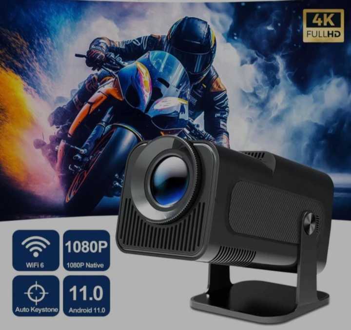 HY320 Portable Auto Keystone Projector,FHD 1080P Smart Projector Support 10000 Lumens with WiFi 6, BT 5.0, 180 Degree Rotation, Built-in Android 11.0