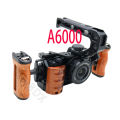 Universal Camera Cage Left /Right Side Handle For For Camera Cage Wooden Handle Grip Cold Shoe for Mic Video Light.