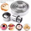 11/12PC Stainless Steel Mousse Round Cookie Biscuit Cutters DIY Dumpling Cutter Professional Pastry Baking Circle Ring Molds Set. 