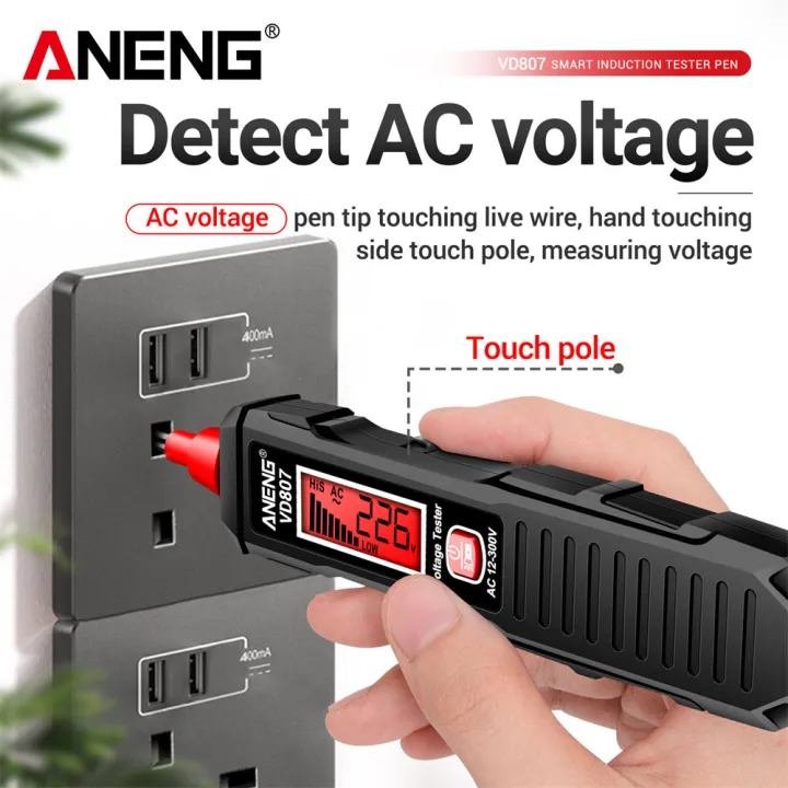 ANENG%20VD807%20One-word%20Induction%20Portable%2050/60Hz%20Smart%20Electric%20Pen%20Tester%20NCV%20Sensor%20AC%2012-300V%20Non-contact%20Wire%20Detector%20Tools%20-%20Image%203