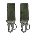 2pcs Tactical Hanging Buckle Molle Nylon Webbing Carabiner Belt Triangle Keychain for Outdoor Climbing Camping Tool Accessory. 