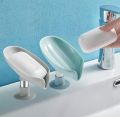 Drain Soap Holder Leaf Shape Soap Box Suction Cup Tray Drying Rack for Shower Sponge Container Kitchen Bathroom Accessories.