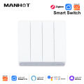 Tuya Zigbee Smart Light Switch Push Button With Neutral Wire optional Smart Life APP Remote Control Works With Alexa  Home lightify. 
