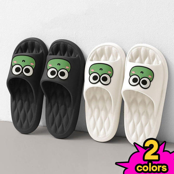 Summer Cartoon Frog Slippers Men Women Couple Non-Slip Parent-children Indoor Outdoor Wear Soft Thick Bottom Sandals