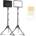 LED Photography Video Light Panel Lighting Photo Studio Lamp Kit with 8/12 Inch Adjustable Brightness,for YouTube Live Streaming.