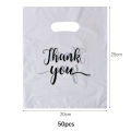10/50/100Pcs Thank You Gift Bags Plastic Wedding Birthday Party Treat Bags Favors Small Business Shopping Candy Cookie Packaging.