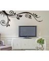 Corner Flower Wall Sticker Black Floral DIY Wall Decor For Living Room. 