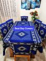 Block Print 6 Seater Dining Table Cloth and Chair Cover. 
