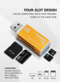 Alloy Card Reader 4 Ports USB2.0 Micro SD TF M2 MS Pro Duo MMC SDHC DV Phone Camera Memory Card Adapter with LED Indicator. 