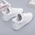 2025 Baskets Blanches Brodées en Cuir  Femme, Chaussures Décontractées, Respirantes, à Fleurs, à Lacets, Nouvelle Collection. 
