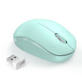 Seenda 2.4G USB Wireless Mouse with USB Receiver Portable Mint Green Mini Slim Mause for PC Computer Tablet Laptop. 