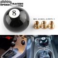Black 8 Ball Billiard Round Shift Knob, Acrylic Speed Gear Shifter with 3 Adapters Universal Fit for Manual Vehicles. 