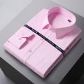 Men Formal Shirt Long Sleeve Office Solid Color Fashion Business Pocket Social Office Blue White Shirts Men's Clothing S-5XL.
