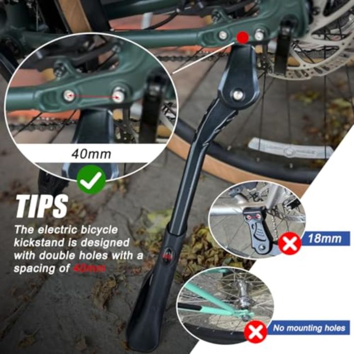 Bike%20Kickstand%2024"-29"%20Adjustable%20Non-Slip%20for%20Ebike%20Mountain%20Bike%20%20Bicycle%20with%202%20Holes%2040mm%20-%20Image%203