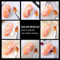 8Pcs/set Gradient Flowers Nail Art Brush Petal Drawing Painting Pen UV Gel Polish Brushes  Professional Nail Tips Design Tools ＆ pen gpt. 