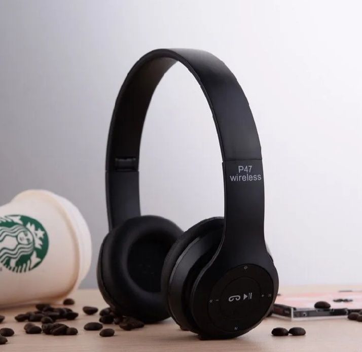 P47 Wireless headphones with Microphone Bluetooth Foldable Headset Support FM Radio TF for PC ,TV Smart Phones & Tablets etc.