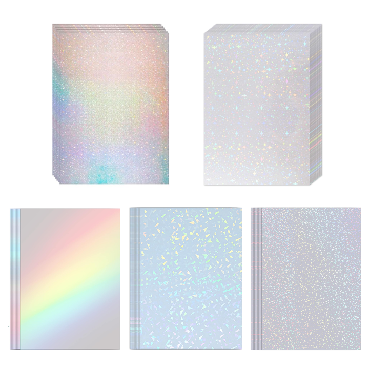 20%20Sheets%20A4%20Holographic%20Cold%20Laminating%20Film%20Clear%20Self-Adhesive%20Vinyl%20Sticker%208.3x11.7%20Inch%20Waterproof%205%20Styles%20-%20Image%202