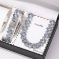 2pcs Jewelry Set Hip Hop Geometric Cuban Chain Neck Fashionable High Quality Hip Hop Rhinestone Neck Bracelet Jewelry holiday gi. 