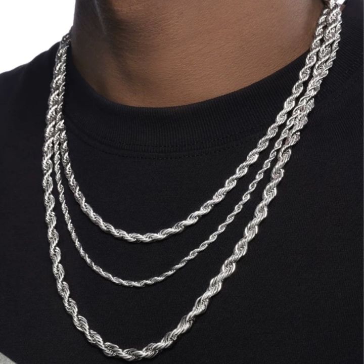 2/3/4/5/6 MM Rope Chain Necklaces For Men Women Twisted Sigapore Links ...