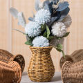 Handwoven Plastic Rattan Flower Vase For Dried Flowers Creative Household Decoration Centerpiece Office Effect Chic Flower Pot.