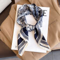 Neckerchief Female Luxury Square Scarf for Women Silk Feeling Shawl Satin Hijab Fashion Wraps Hair Bands Ribbon Headband Bandann.