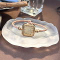 New Fashionable Casual Digital Square Miniature Ladies Quartz Watch Open-Ended Bracelet Watch Stylish Compact Timepiece. 