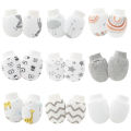 6Pairs/lot Newborn Gloves Protection Face Baby Boy Mittens Soft Cotton Anti-Scratch Gloves Cartoon Printed Girls Infant Supplies. 